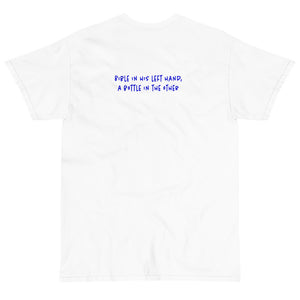 Bible in his left hand (customX - lyric on back)